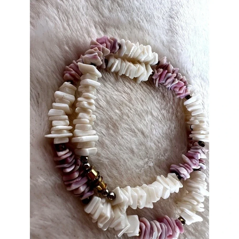 Purple‎ Shell Choker Necklace 16